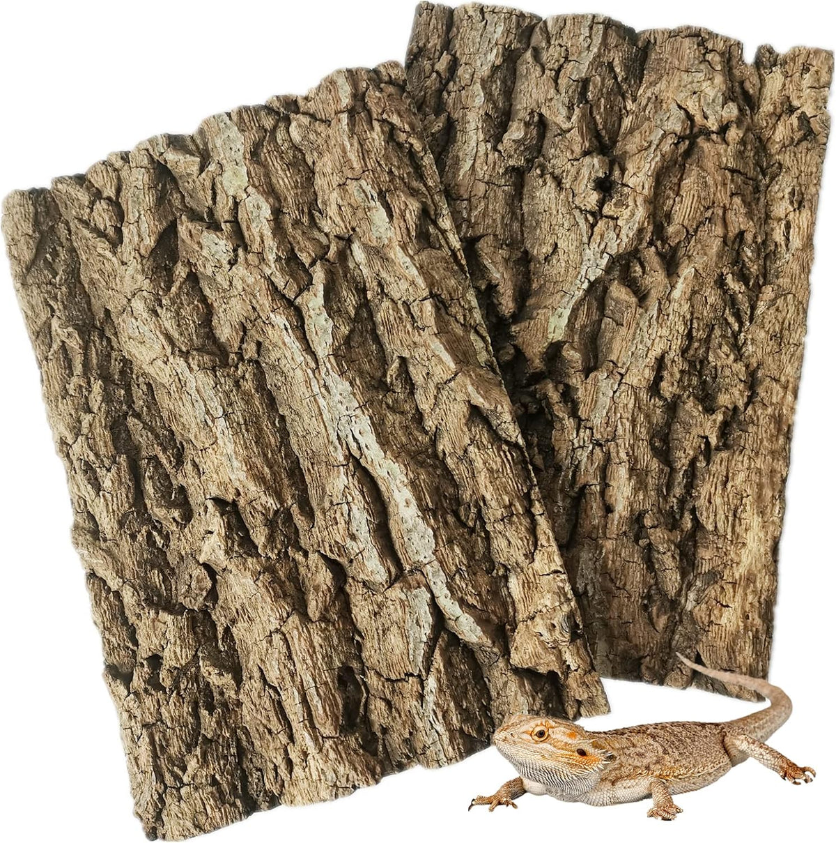 Cork Bark Background, 11.6" x 7.7" Natural Reptile Terrarium Backdrop, Reptile Climbing Wall Decor for Bearded Dragon, Gecko, Chameleon, Snake