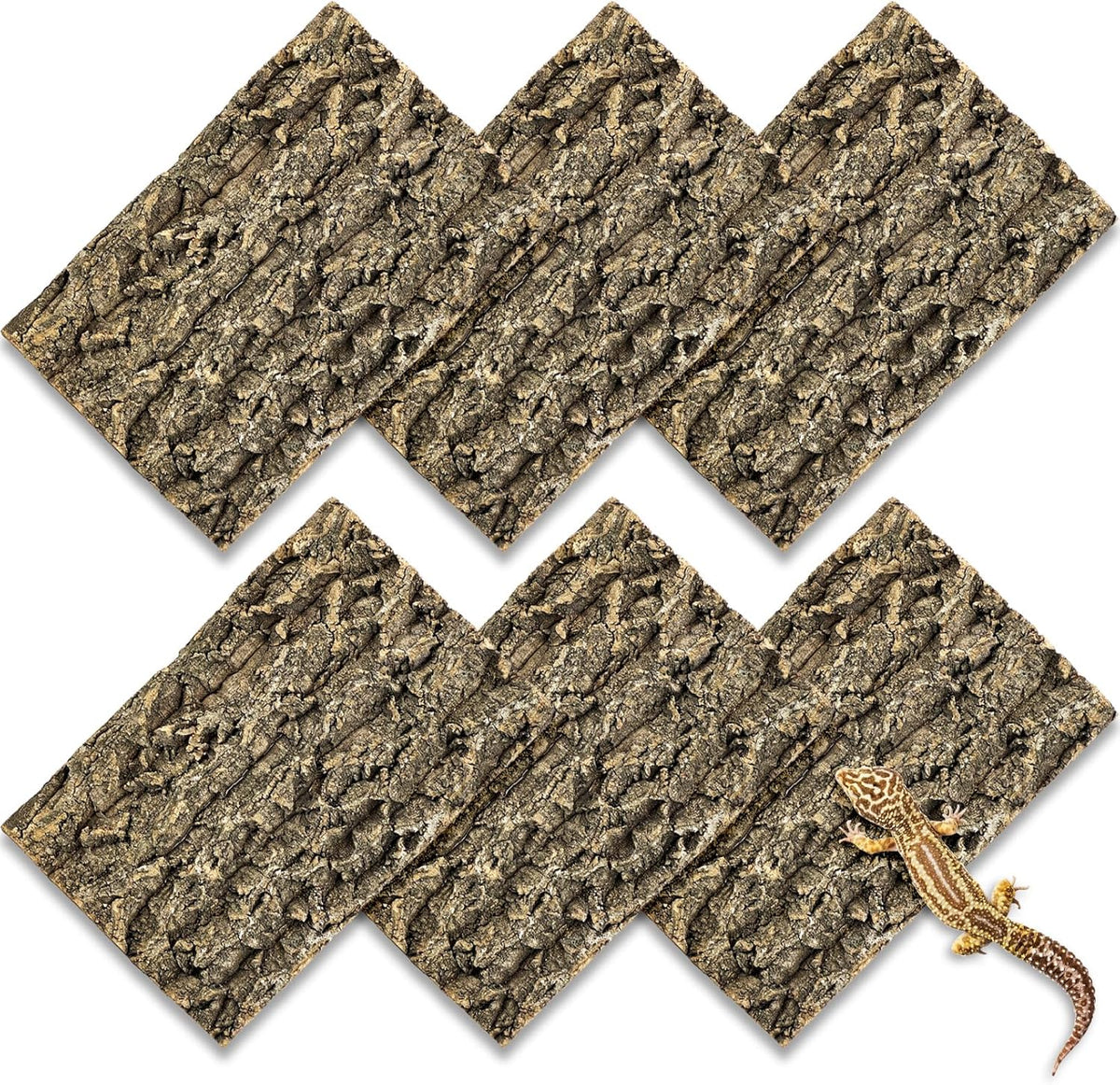 Cork Bark Background, 11.6" x 7.7" Natural Reptile Terrarium Backdrop, Reptile Climbing Wall Decor for Bearded Dragon, Gecko, Chameleon, Snake