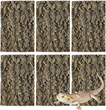 Cork Bark Background, 11.6" x 7.7" Natural Reptile Terrarium Backdrop, Reptile Climbing Wall Decor for Bearded Dragon, Gecko, Chameleon, Snake