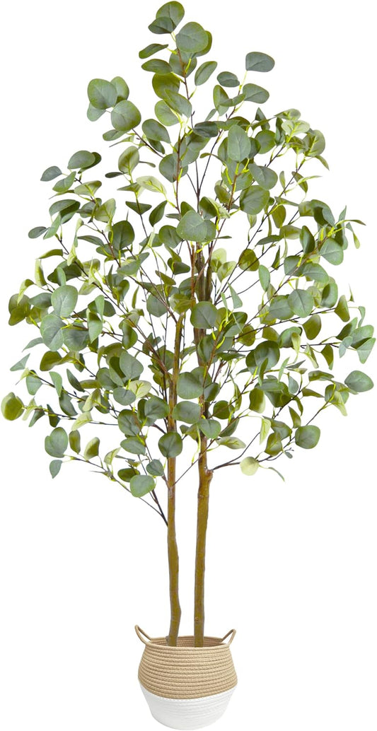 Fake Eucalyptus Tree 5ft Tall Artificial Plant with Basket