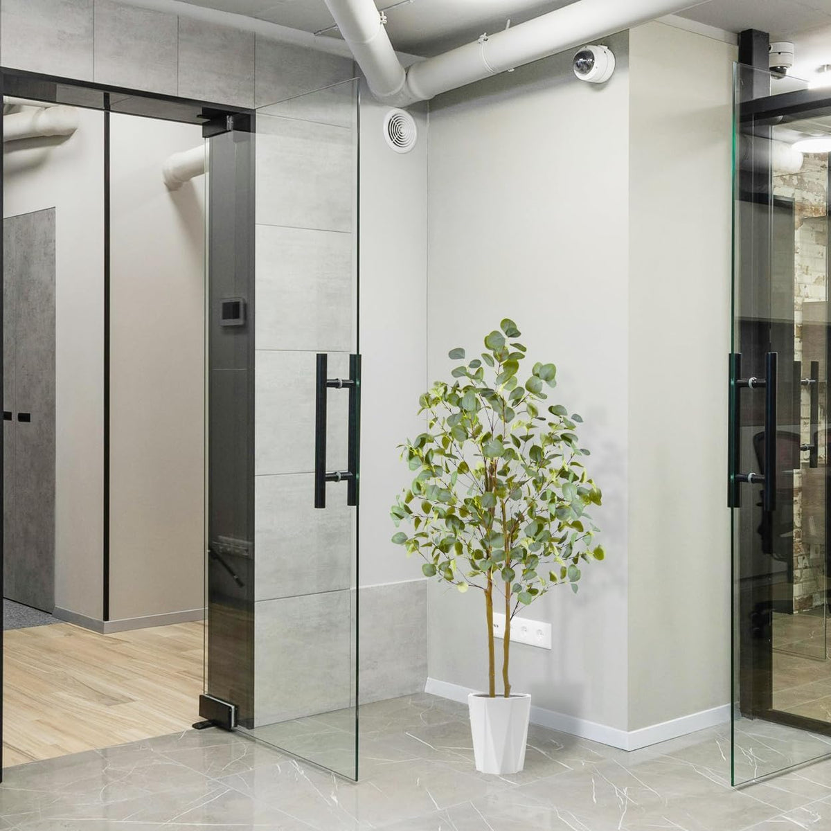 Fake Eucalyptus Tree 5ft Tall Artificial Plant with Basket