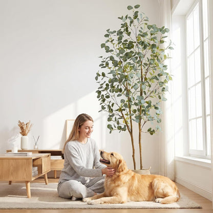 Fake Eucalyptus Tree 5ft Tall Artificial Plant with Basket