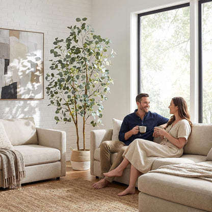 Fake Eucalyptus Tree 5ft Tall Artificial Plant with Basket