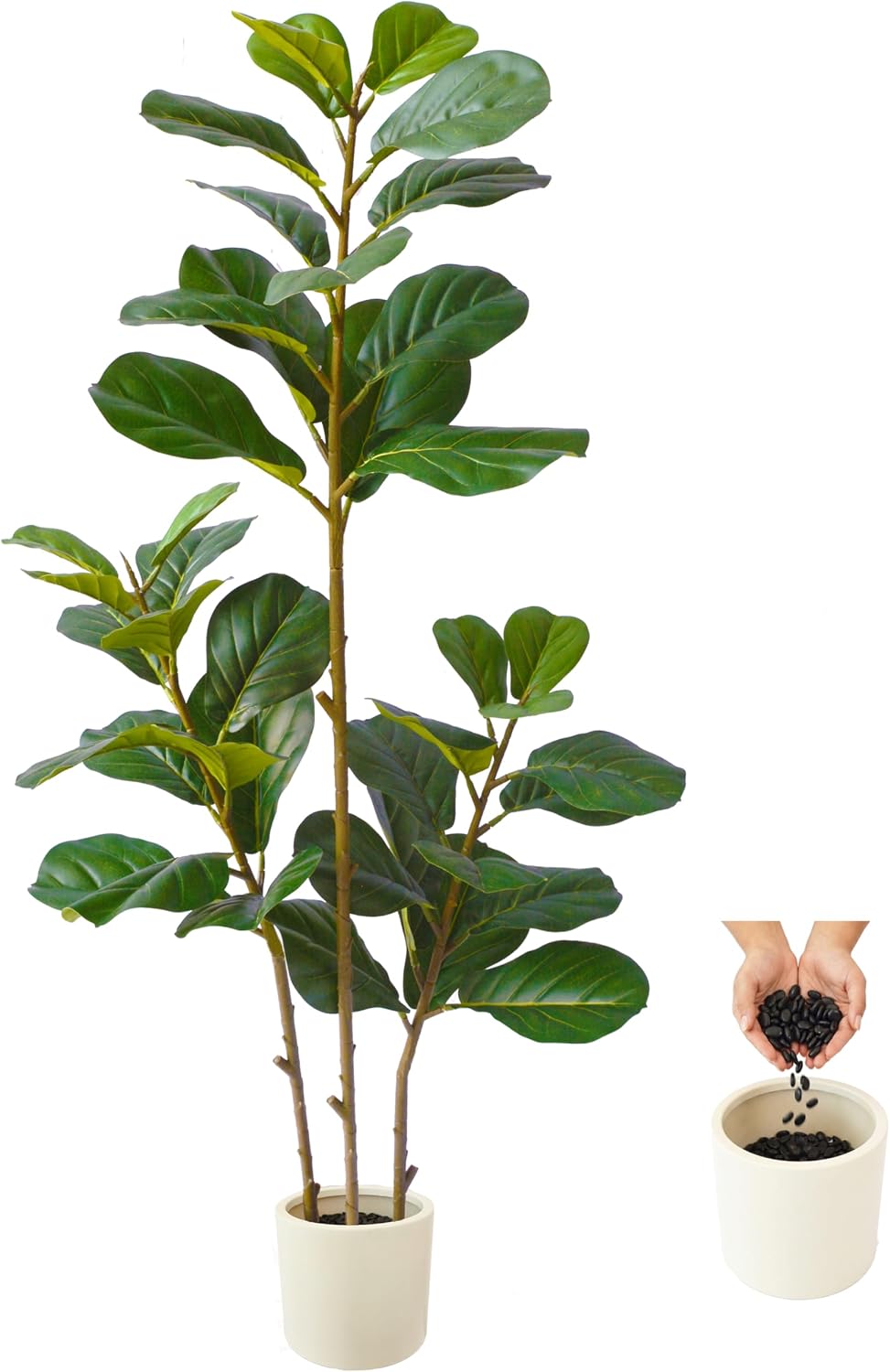 Fake Eucalyptus Tree 5ft Tall Artificial Plant with Basket