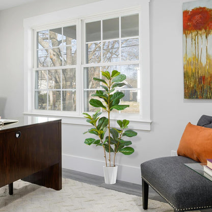 Fake Eucalyptus Tree 5ft Tall Artificial Plant with Basket