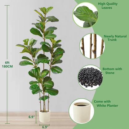 Fake Eucalyptus Tree 5ft Tall Artificial Plant with Basket