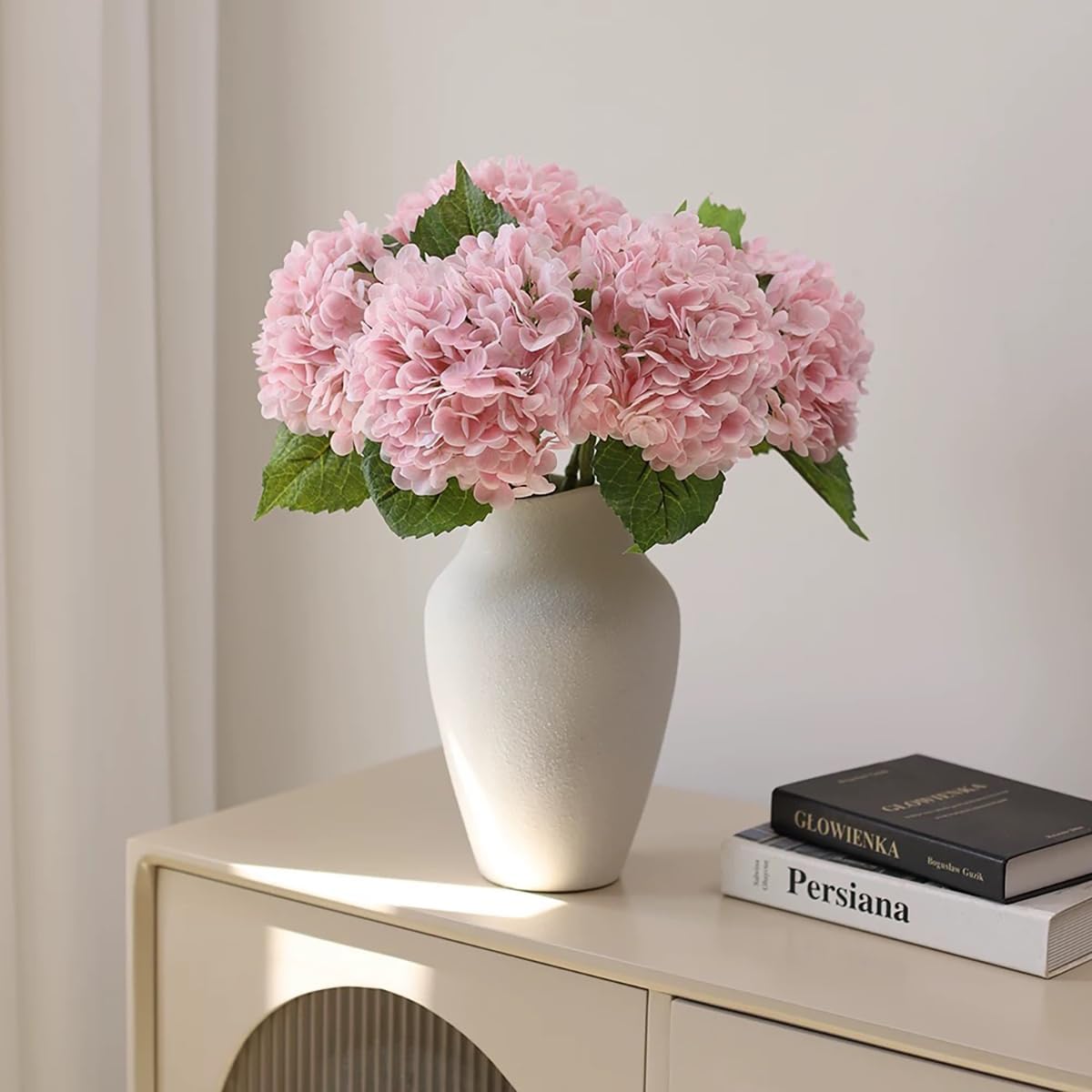 20" Real Touch Hydrangea Artificial Flowers,Blue,4PCS
