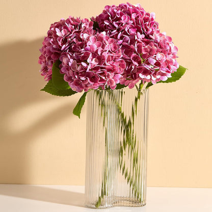 20" Real Touch Hydrangea Artificial Flowers,Blue,4PCS