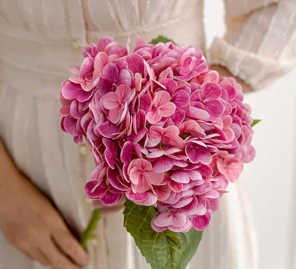 20" Real Touch Hydrangea Artificial Flowers,Blue,4PCS