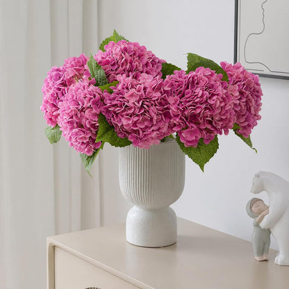 20" Real Touch Hydrangea Artificial Flowers,Blue,4PCS