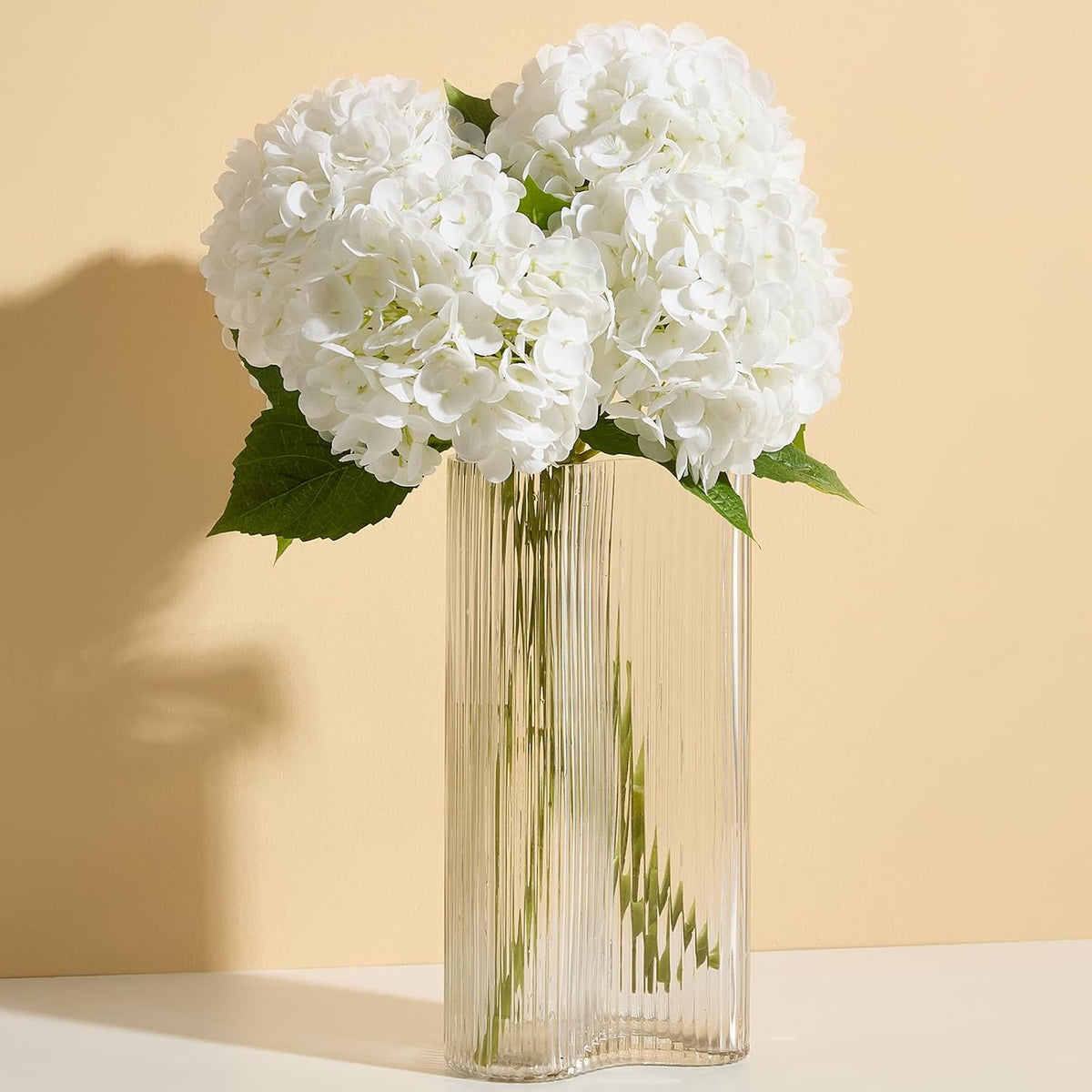 20" Real Touch Hydrangea Artificial Flowers,Blue,4PCS