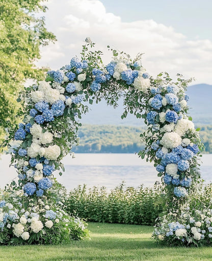 20" Real Touch Hydrangea Artificial Flowers,Blue,4PCS