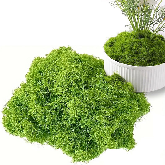 Fake Green Moss for Decorating, Artificial Moss for Aquarium Model Crafts Table Centerpieces Decor (Green, 200g/7oz)