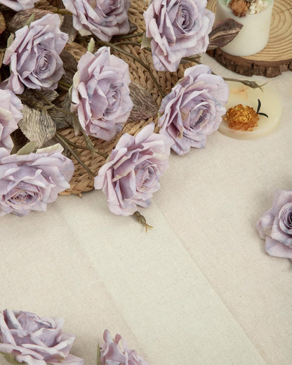 4pcs Artificial Roses Flowers Fake Silk Rose with Long Stem for Flower Arrangement Wedding Centerpiece Party Table Decoration(White)
