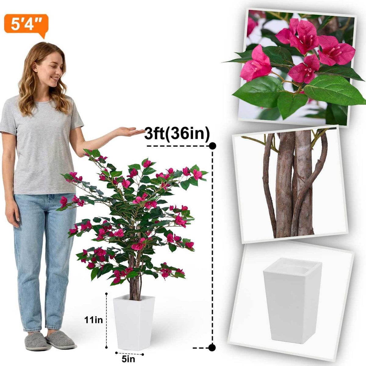6ft Artificial Bird of Paradise Tree for Home Decor, 6 Feet Faux Floor Plant Fake Silk Banana Leaf Tropical Trees with Pot for Indoor Outdoor House Living Room (6 ft Tall Including Raised Pot)