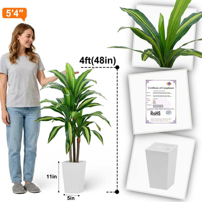 6ft Artificial Bird of Paradise Tree for Home Decor, 6 Feet Faux Floor Plant Fake Silk Banana Leaf Tropical Trees with Pot for Indoor Outdoor House Living Room (6 ft Tall Including Raised Pot)