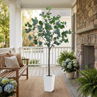 6ft Artificial Bird of Paradise Tree for Home Decor, 6 Feet Faux Floor Plant Fake Silk Banana Leaf Tropical Trees with Pot for Indoor Outdoor House Living Room (6 ft Tall Including Raised Pot)