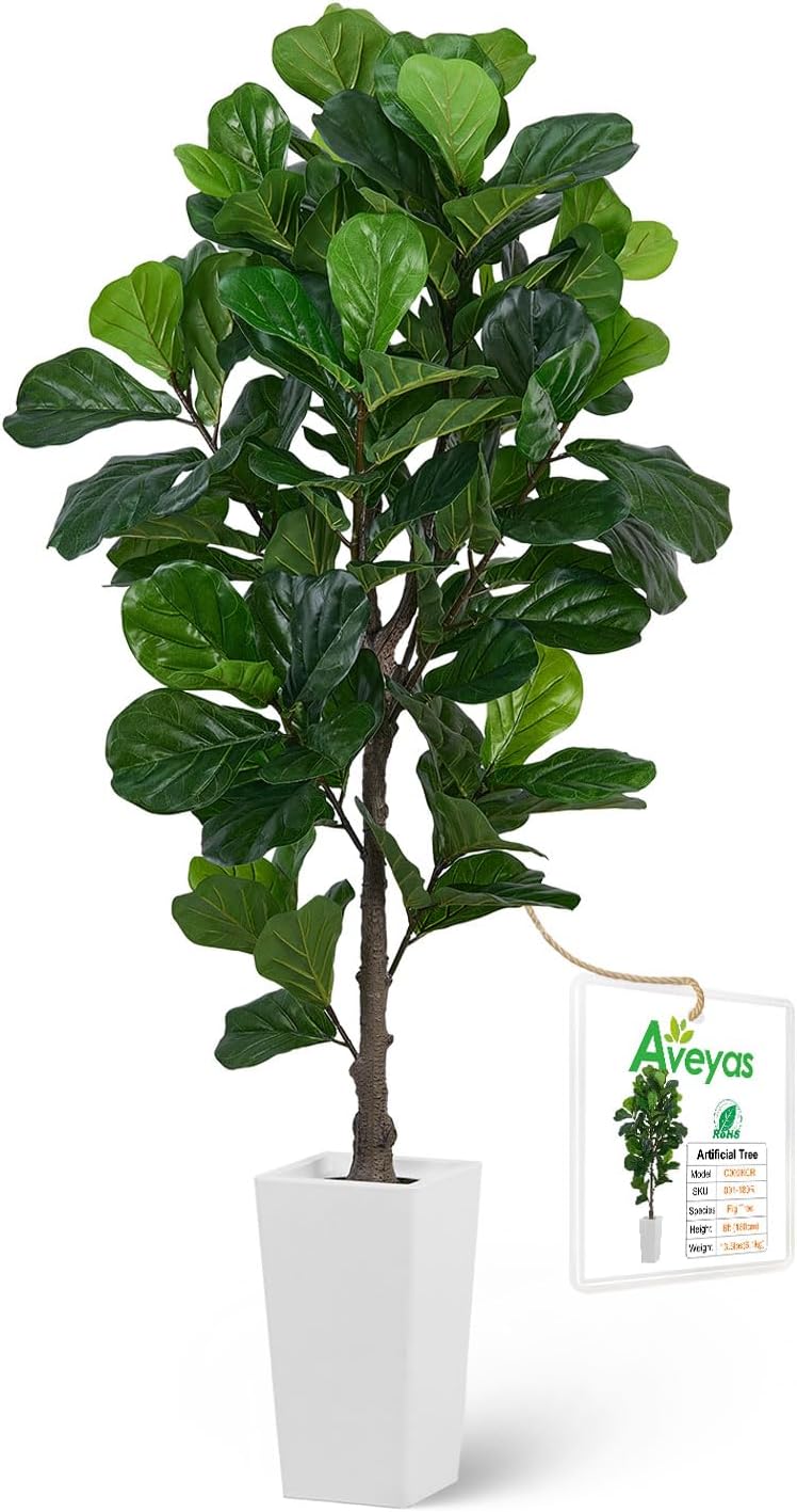 6ft Artificial Bird of Paradise Tree for Home Decor, 6 Feet Faux Floor Plant Fake Silk Banana Leaf Tropical Trees with Pot for Indoor Outdoor House Living Room (6 ft Tall Including Raised Pot)