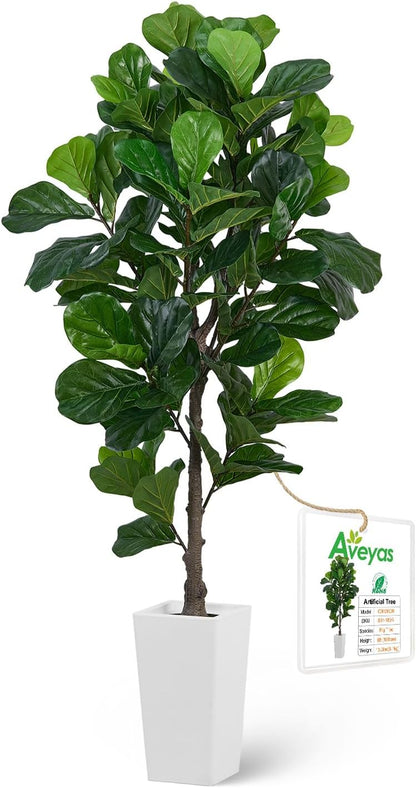 6ft Artificial Bird of Paradise Tree for Home Decor, 6 Feet Faux Floor Plant Fake Silk Banana Leaf Tropical Trees with Pot for Indoor Outdoor House Living Room (6 ft Tall Including Raised Pot)