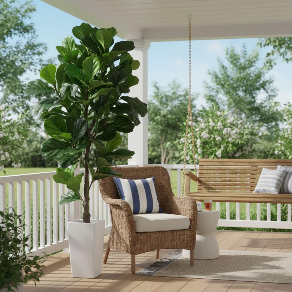 6ft Artificial Bird of Paradise Tree for Home Decor, 6 Feet Faux Floor Plant Fake Silk Banana Leaf Tropical Trees with Pot for Indoor Outdoor House Living Room (6 ft Tall Including Raised Pot)
