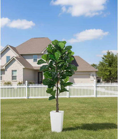 6ft Artificial Bird of Paradise Tree for Home Decor, 6 Feet Faux Floor Plant Fake Silk Banana Leaf Tropical Trees with Pot for Indoor Outdoor House Living Room (6 ft Tall Including Raised Pot)