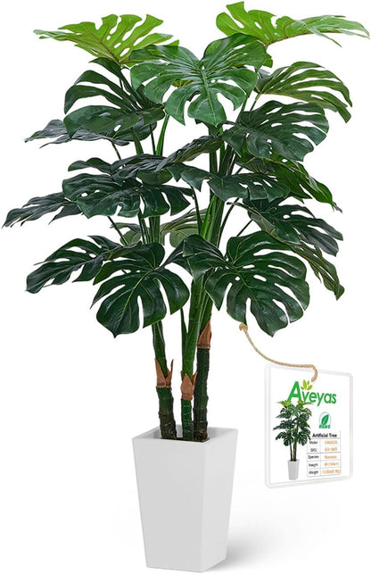 6ft Artificial Bird of Paradise Tree for Home Decor, 6 Feet Faux Floor Plant Fake Silk Banana Leaf Tropical Trees with Pot for Indoor Outdoor House Living Room (6 ft Tall Including Raised Pot)