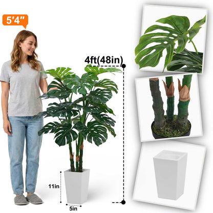 6ft Artificial Bird of Paradise Tree for Home Decor, 6 Feet Faux Floor Plant Fake Silk Banana Leaf Tropical Trees with Pot for Indoor Outdoor House Living Room (6 ft Tall Including Raised Pot)