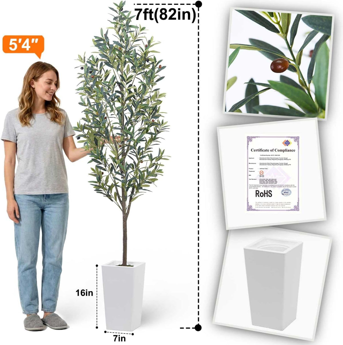 6ft Artificial Bird of Paradise Tree for Home Decor, 6 Feet Faux Floor Plant Fake Silk Banana Leaf Tropical Trees with Pot for Indoor Outdoor House Living Room (6 ft Tall Including Raised Pot)