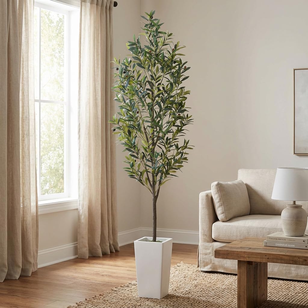 6ft Artificial Bird of Paradise Tree for Home Decor, 6 Feet Faux Floor Plant Fake Silk Banana Leaf Tropical Trees with Pot for Indoor Outdoor House Living Room (6 ft Tall Including Raised Pot)