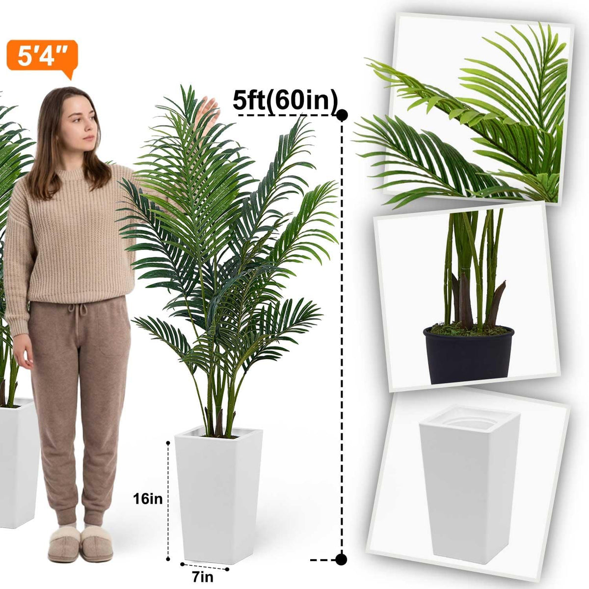 6ft Artificial Bird of Paradise Tree for Home Decor, 6 Feet Faux Floor Plant Fake Silk Banana Leaf Tropical Trees with Pot for Indoor Outdoor House Living Room (6 ft Tall Including Raised Pot)