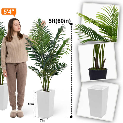 6ft Artificial Bird of Paradise Tree for Home Decor, 6 Feet Faux Floor Plant Fake Silk Banana Leaf Tropical Trees with Pot for Indoor Outdoor House Living Room (6 ft Tall Including Raised Pot)