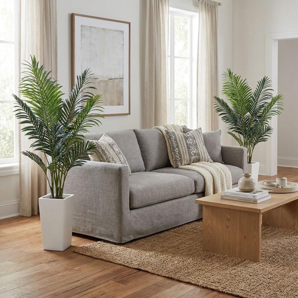 6ft Artificial Bird of Paradise Tree for Home Decor, 6 Feet Faux Floor Plant Fake Silk Banana Leaf Tropical Trees with Pot for Indoor Outdoor House Living Room (6 ft Tall Including Raised Pot)