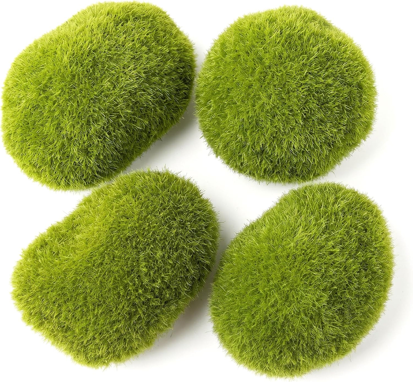 4PCS Moss Balls for Aquarium, Lifelike Aquarium Plants, Moss Balls Green for Fish Tank, 1.18-1.57 Inch, Ornaments de Jardin