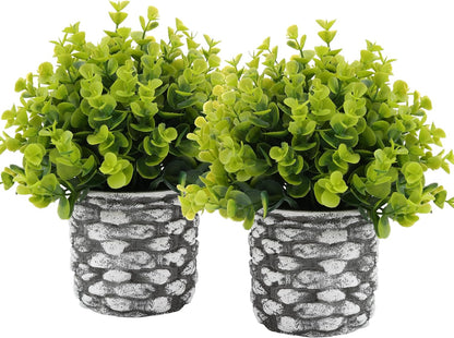 4 Packs Fake Plants Small Artificial Plants Black Eucalyptus Rosemary Succulents Potted Plants, Halloween Gothic Dark Faux Greenery for Home Indoor Office Bathroom Living Room Tabletop Decor