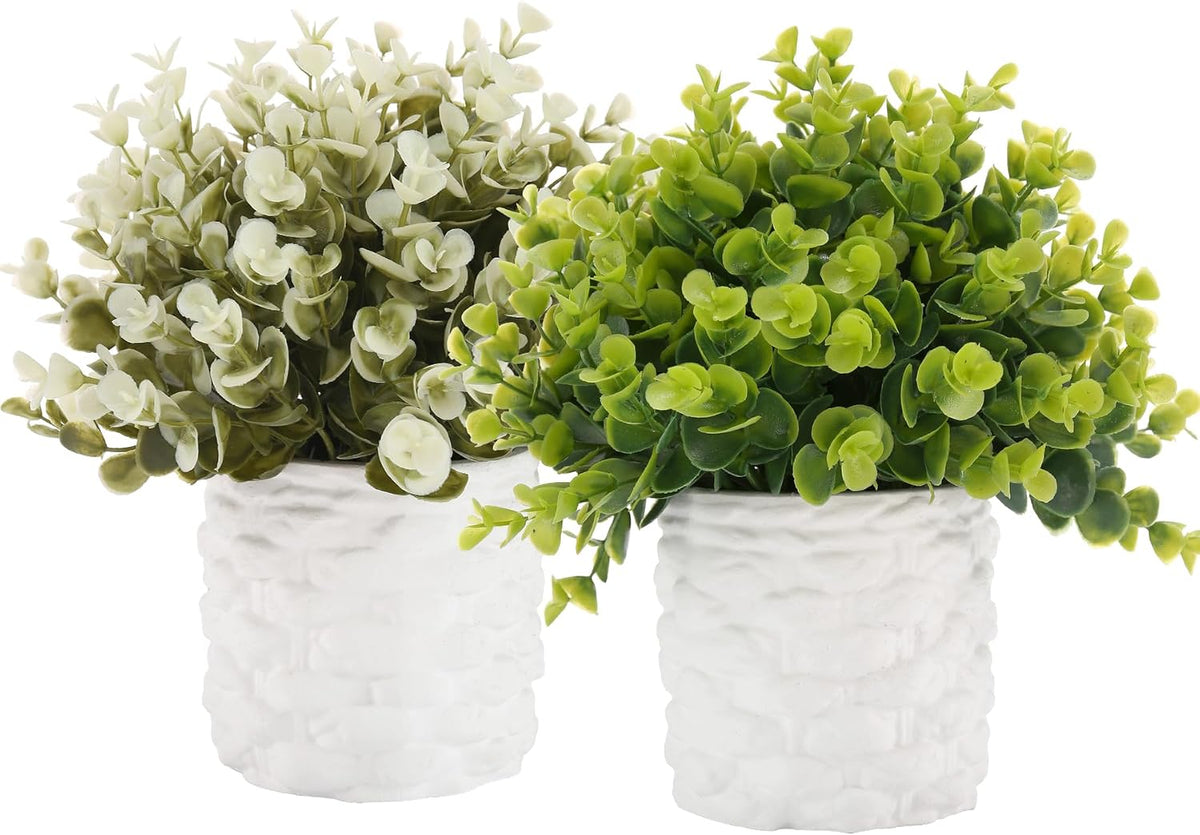 4 Packs Fake Plants Small Artificial Plants Black Eucalyptus Rosemary Succulents Potted Plants, Halloween Gothic Dark Faux Greenery for Home Indoor Office Bathroom Living Room Tabletop Decor