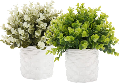 4 Packs Fake Plants Small Artificial Plants Black Eucalyptus Rosemary Succulents Potted Plants, Halloween Gothic Dark Faux Greenery for Home Indoor Office Bathroom Living Room Tabletop Decor