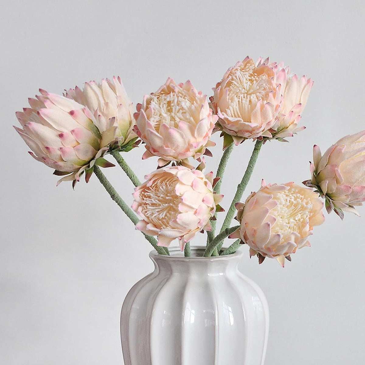 3Pcs Artificial King Protea Flower 25 Inch Fake Protea Cynaroides Bouquet Tropical Flowers Real Touch Plants Floral Tree for Wedding Table Centerpiece Decor (Pink2 Flower)