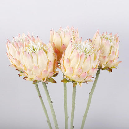 3Pcs Artificial King Protea Flower 25 Inch Fake Protea Cynaroides Bouquet Tropical Flowers Real Touch Plants Floral Tree for Wedding Table Centerpiece Decor (Pink2 Flower)