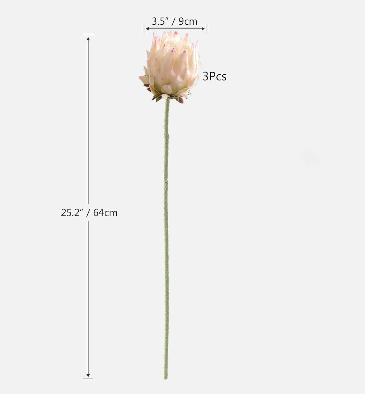 3Pcs Artificial King Protea Flower 25 Inch Fake Protea Cynaroides Bouquet Tropical Flowers Real Touch Plants Floral Tree for Wedding Table Centerpiece Decor (Pink2 Flower)