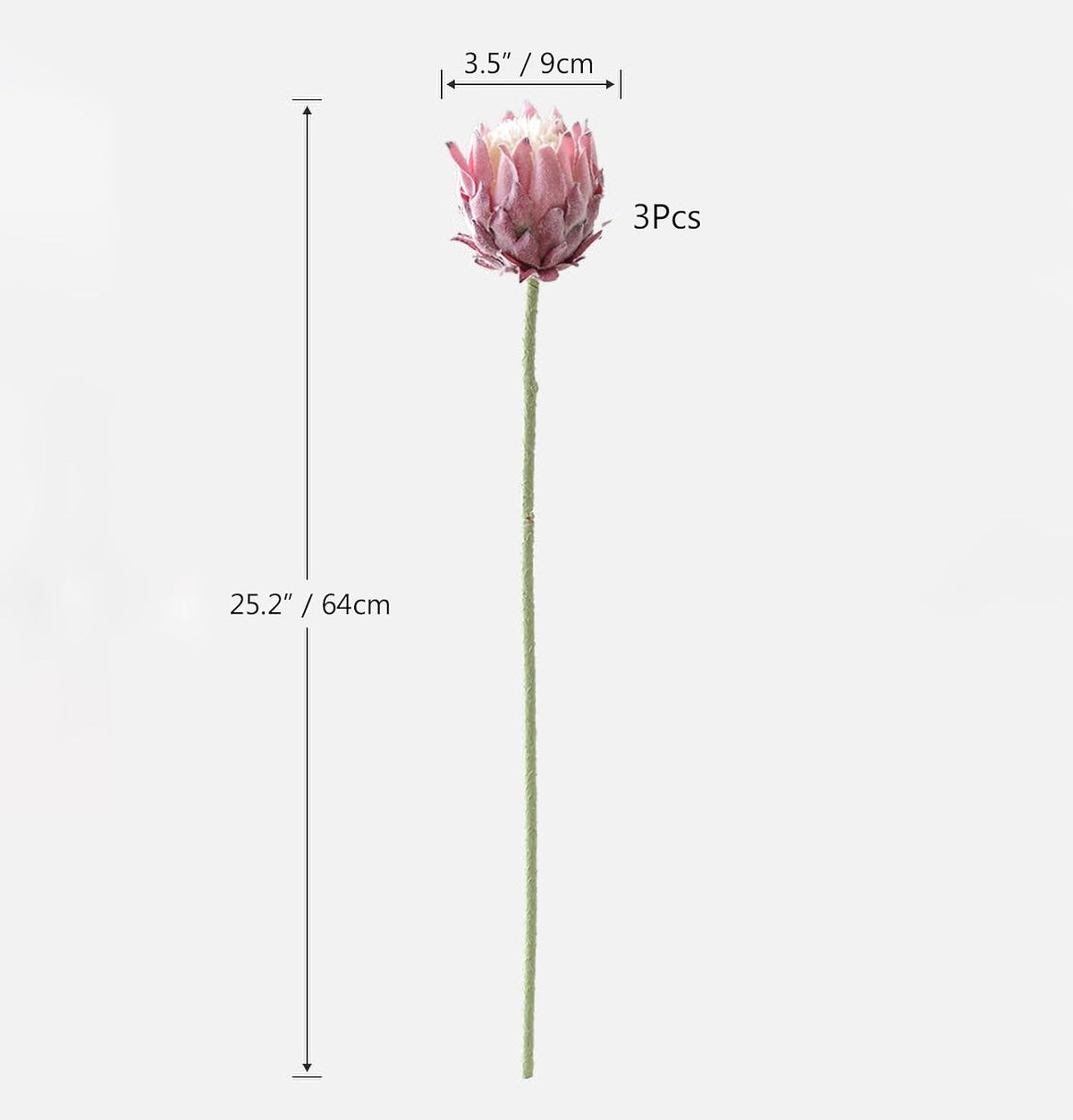 3Pcs Artificial King Protea Flower 25 Inch Fake Protea Cynaroides Bouquet Tropical Flowers Real Touch Plants Floral Tree for Wedding Table Centerpiece Decor (Pink2 Flower)