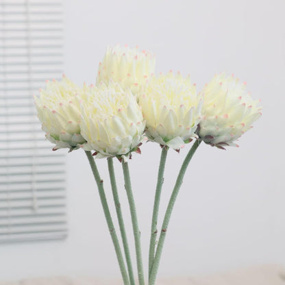 3Pcs Artificial King Protea Flower 25 Inch Fake Protea Cynaroides Bouquet Tropical Flowers Real Touch Plants Floral Tree for Wedding Table Centerpiece Decor (Pink2 Flower)
