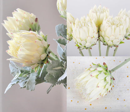 3Pcs Artificial King Protea Flower 25 Inch Fake Protea Cynaroides Bouquet Tropical Flowers Real Touch Plants Floral Tree for Wedding Table Centerpiece Decor (Pink2 Flower)