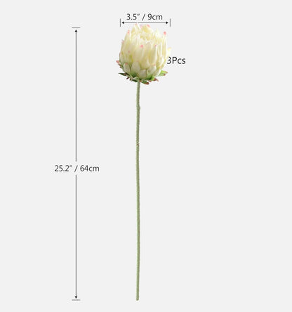 3Pcs Artificial King Protea Flower 25 Inch Fake Protea Cynaroides Bouquet Tropical Flowers Real Touch Plants Floral Tree for Wedding Table Centerpiece Decor (Pink2 Flower)