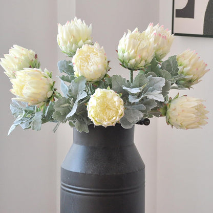 3Pcs Artificial King Protea Flower 25 Inch Fake Protea Cynaroides Bouquet Tropical Flowers Real Touch Plants Floral Tree for Wedding Table Centerpiece Decor (Pink2 Flower)