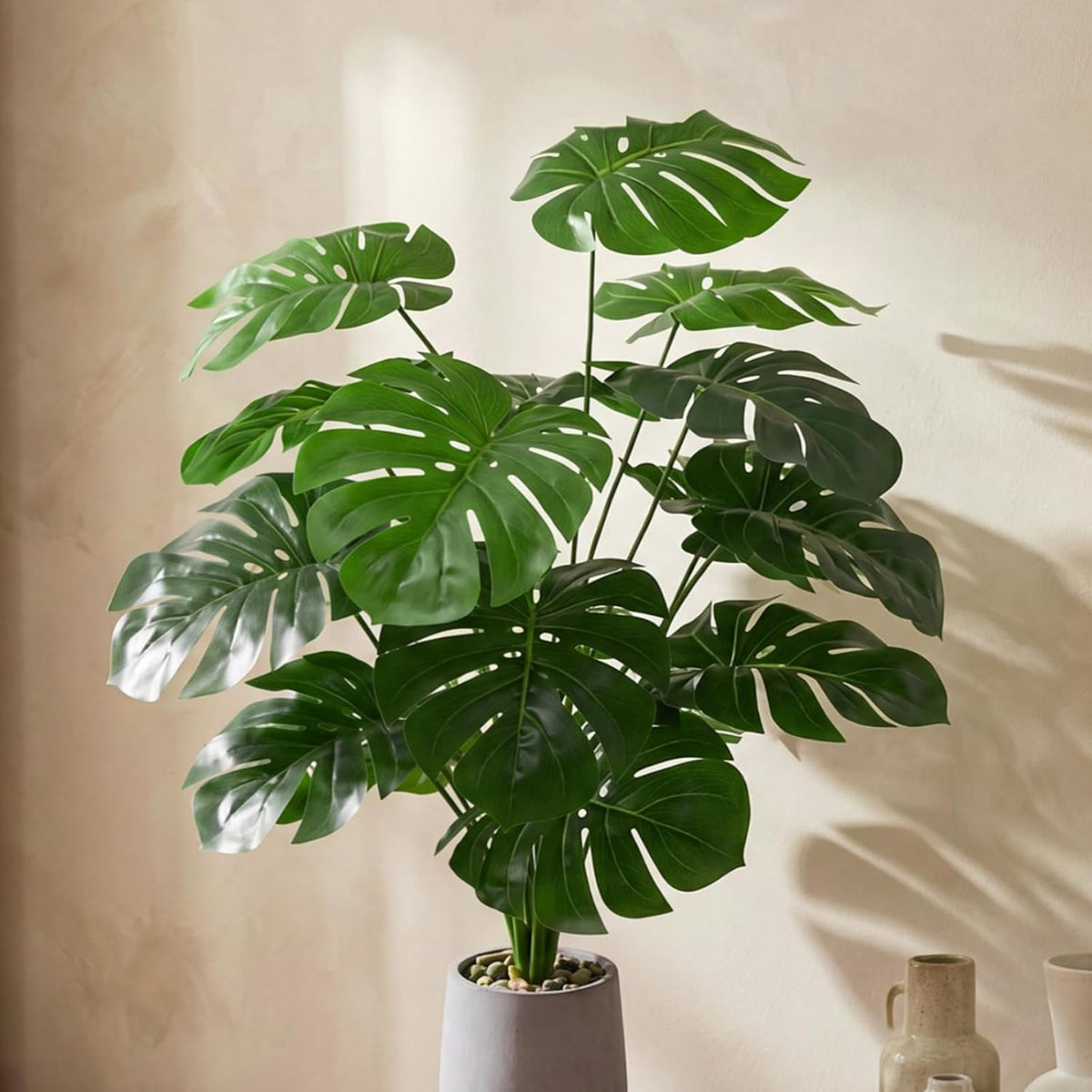 25 inch Artificial Monstera Plant No Pot Not Assambled, Green