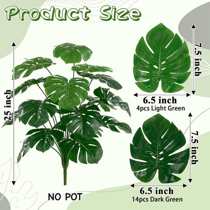 25 inch Artificial Monstera Plant No Pot Not Assambled, Green