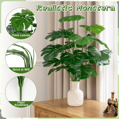 25 inch Artificial Monstera Plant No Pot Not Assambled, Green