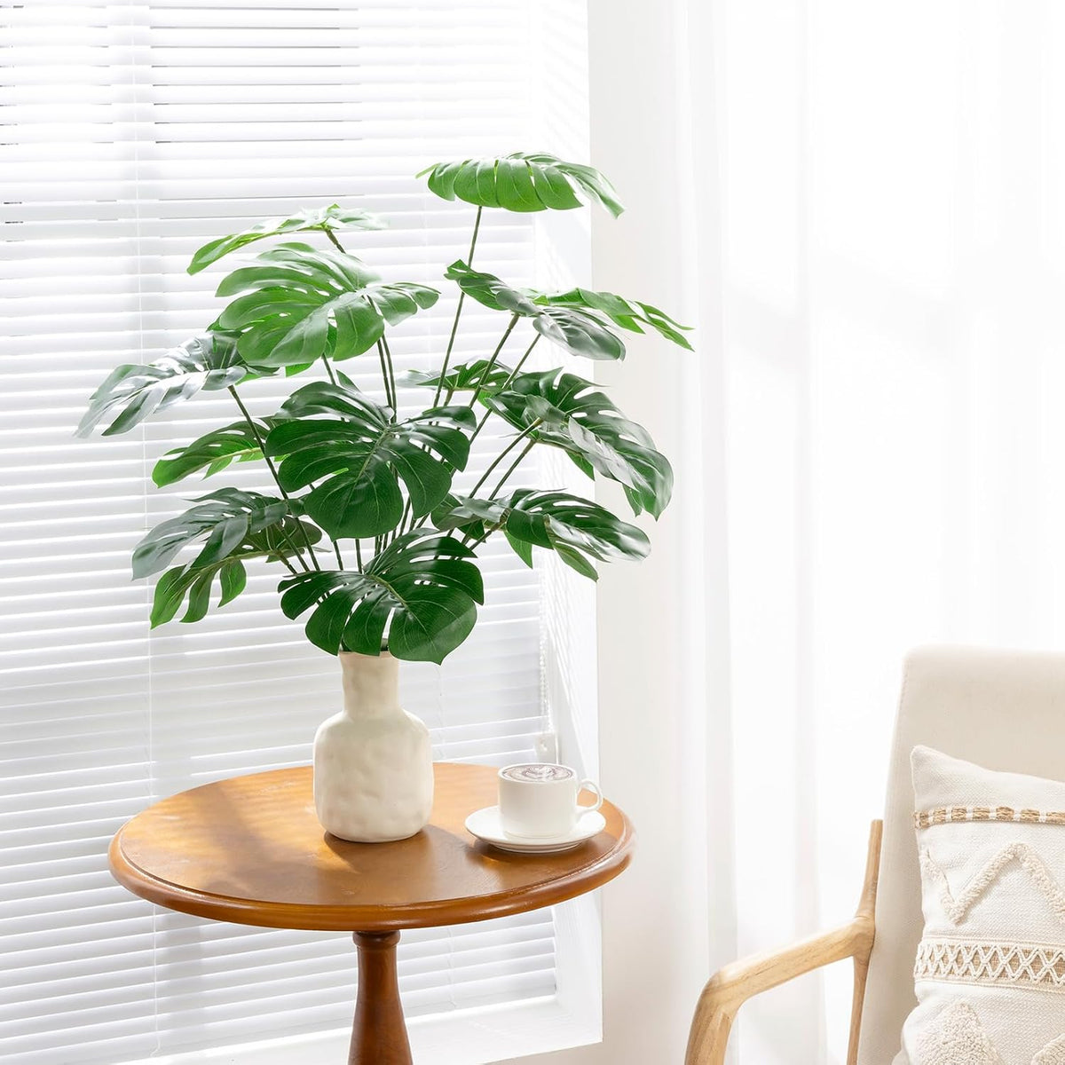 25 inch Artificial Monstera Plant No Pot Not Assambled, Green