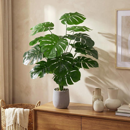 25 inch Artificial Monstera Plant No Pot Not Assambled, Green