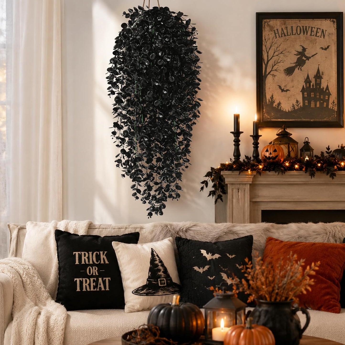 4Pcs Fake Hanging Plants 2.7FT Fake Plants Fake Vines Greenery | UV Resistant Faux Outdoor Plants Ivy Vines for Modern Boho Patio Outdoor Indoor Party Wall Porch Gazebo Aesthetic Decor